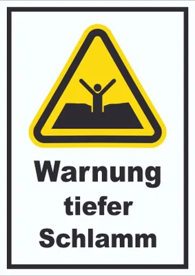 Produktbild von Schild Warnung tiefer Schlamm A6 (105x148mm)