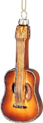 Produktbild von Christbaumschmuck Glas Gitarre 11cm braun