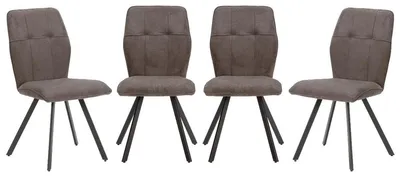 Image de CALICOSY - Lot de 4 chaises en tissu avec pieds en métal noir L47 cm - MERY