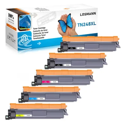 Produktbild von LOSMANN TN248XL Toner Kompatibel für Brother TN-248BK TN-248C TN-248M TN-248Y für Brother DCP-L3515CDW MFC-L3760CDW HL-L3215CW DCP-L3520CDW DCP-L3560CDW MFC-L8390CDW MFC-L3740CDW HL-L3220CW (5-Pack)