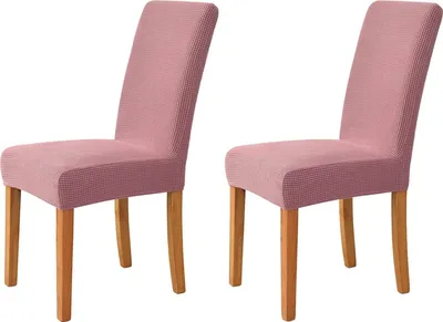 Productafbeelding van Elastische stoelhoes, zachte beschermhoezen, antislip stoelhoes, stoelovertrek voor stoelen en eetkamers, geschikt voor banketten, set van 2, roze