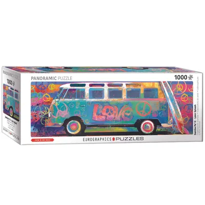 Produktbild von Eurographics Puzzle Love Bus, Hippie Bus, 1000 Teile Panorama, 96 x 32 cm, 6010-5549