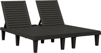 Produktbild von vidaXL Doppel-Sonnenliege Schwarz 155x138x83 cm Polypropylen