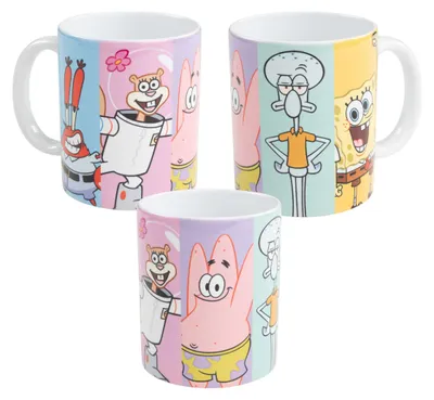 Produktbild von Spongebob Schwammkopf Tasse - Friends Kaffeetasse Becher Kaffeebecher aus Keramik 320 ml