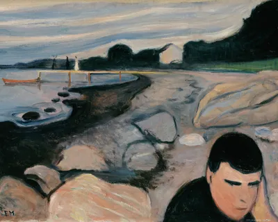 Obrázek produktu pro Edvard Munch umělecký obraz - Melancholie, 1892 (40 x 50 cm)