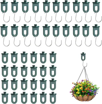 Produktbild von 50x Gewächshausclips und 30x Haken, Gewächshauszubehör mit 6KG Tragkraft, Ösen- und Rankhilfeclips aus Kunststoff als Aufhängevorrichtungen für Gewächshaus und Wintergarten