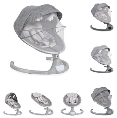 Produktbild von Cangaroo Babywippe iSwing, Musikfunktion, Timer, Fernbedienung, Aluminiumrahmen silber