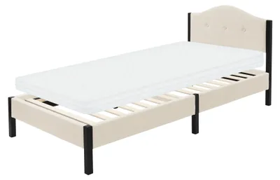 Obrázok produktu pre Čalúnená posteľ 90x200 cm s matracom a čelom