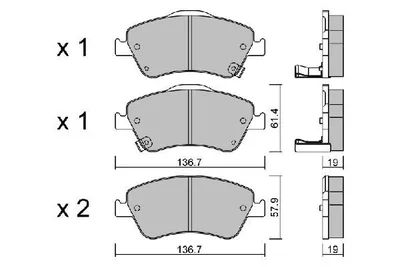 Produktbild von AISIN Bremsbeläge Satz Vorne Bremsklötze für TOYOTA AURIS (NRE15, ZZE15, ADE15, ZRE15, NDE15) BPTO-1015