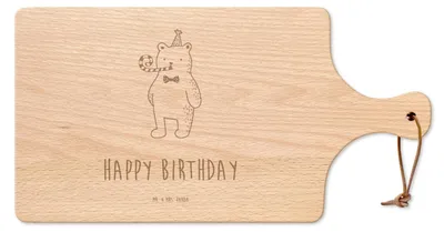 Produktbild von Mr. & Mrs. Panda holzschneidebrett Bär Geburtstag - Transparent - Geschenk, schneidbrett, Happy Birthday, Glückwunsch, Holzbrett, Alles Gute, Servierbrett, Hackbrett