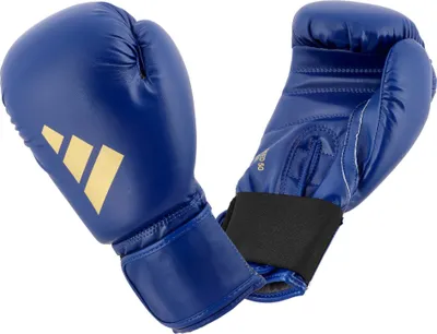 Zdjęcie produktu dla rękawice bokserskie adidas Speed 50, ADISBG50 niebieskie/złote : 12 oz. Waga rękawic bokserskich: 12 uncji.