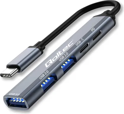 Produktbild von Qoltec HUB adapter USB C 3.1 5in1, USB C PD, USB C