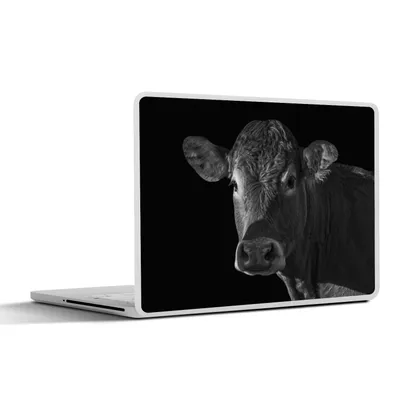 Produktbild von MuchoWow® Laptop Aufkleber Sticker Cover Kuh - Tiere - Schwarz - Weiß - Porträt 25x18 cm - Laptop-Deko