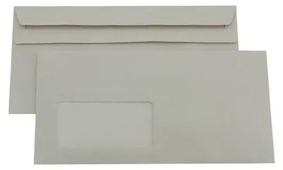 Produktbild von Kaenguruh DL Briefumschlag, selbstklebend,Recycling grau 75g, mit Fenster, Umweltengel