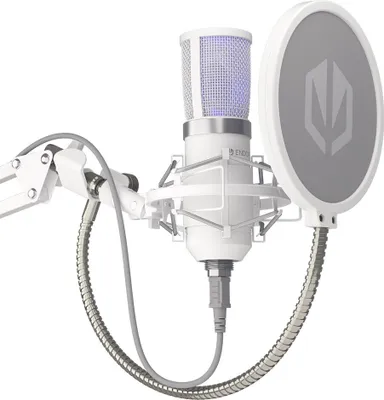 Produktbild von ENDORFY USB Gaming- & Streaming-Mikrofon Solum Streaming Onyx White, verstellbarer Arm, popfiltr