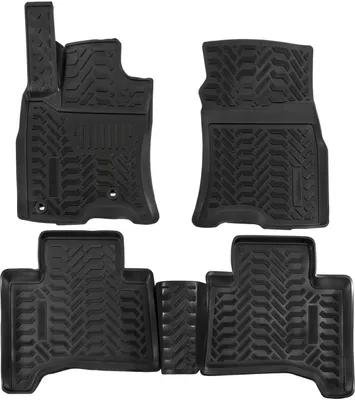 Image de Tapis De Sol en Caoutchouc 3D Compatible avec Toyota Land Cruiser J120 / Prado 2002-2012, Bord Haut, Inodore, Noir, Antidérapant, Toutes Saisons