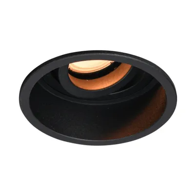 Zdjęcie produktu dla Oczko sufitowe wpuszczane okrągłe Ø9cm ruchome czarne piaskowane do kuchni salonu 1xGU10 10W GRALTE Italux