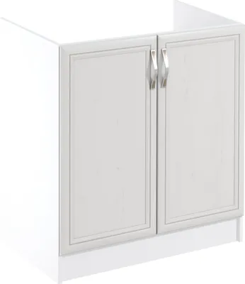 Produktbild von Spülunterschrank 80 cm ohne Arbeitsplatte Küchenschrank Einbauküche mit 2 Türen, Sycylia Weiß Creme D80Z Weiß/Creme