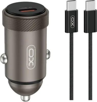 Image de XO CC70 PD Chargeur de voiture 30W avec câble USB-C, noir
