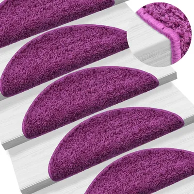 Image de vidaXL Tapis de sol 15 pcs. 65x21x4 cm Violet Demi-Rond Grand