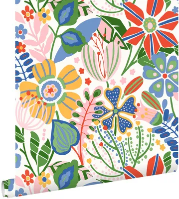 Immagine prodotto di ESTAhome carta da parati motivo floreale bianco e multicolore 50 x 900 cm