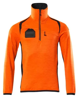 Produktbild von MASCOT® Fleecepullover mit kurzem Reißverschluss Microfleecejacke Größe XL, hi-vis orange/schwarzblau | Packung (1 Stück)