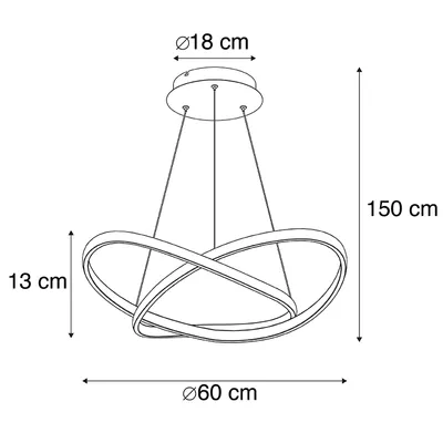 Obrázok produktu pre Reality Course LED závesné svetlo 27W ⌀60cm stmievateľné nikel matný teplý biely