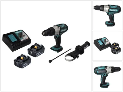 Produktbild von Makita DHP 451 RF Akku Schlagbohrschrauber 18 V 80 Nm + 2x Akku 3,0 Ah + Ladegerät