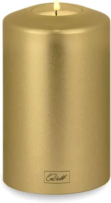 Productafbeelding van Farluce classic metallic crème goud diameter 8 + 10 cm - theelichthouder in kaarsvorm - kaars - kunststof kaars