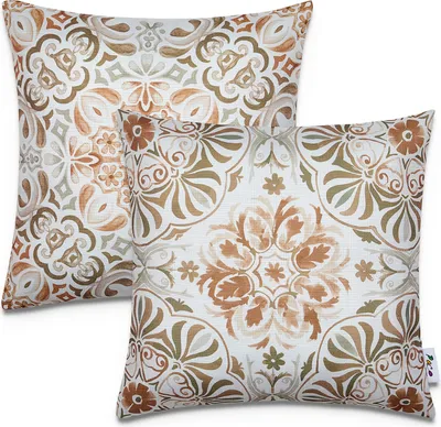 Produktbild von 2er Set Kissenbezug 45x45 Dekokissen Kissenhülle Streifen Indoor Outdoor Deko