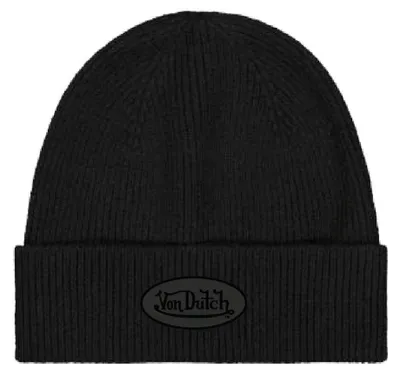 Produktbild von Von Dutch Winter Wollmütze Beanie RUBBER PATCH schwarz