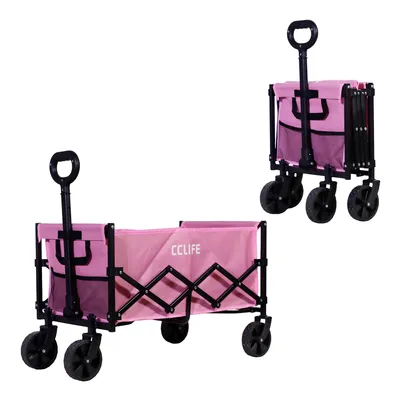 Produktbild von Bollerwagen Faltbar 90L bis 120kg mit Teleskopstange Outdoor Rosa