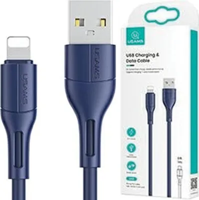 Image de Usams Cable U68 Lightning 2A Fast Charge 1M Bleu/Bleu Sj500Usb03 (Us-Sj500)