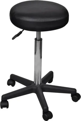 Image de vidaXL Tabouret de bureau 2 pièces noir 35,5x84 cm similicuir