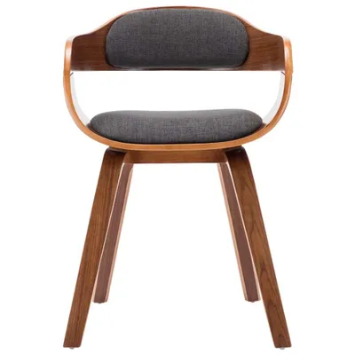 Immagine prodotto di vidaXL Sedia da pranzo grigio scuro in tessuto e legno curvato