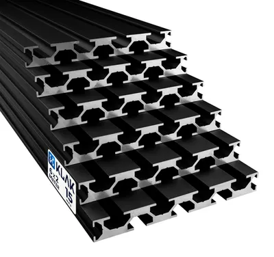 Produktbild von KLAK 15/120 - Aluprofil 6 Stück 15x120mm 2m System-, Montage-, Konstruktionsprofil Nut 8 schwarz