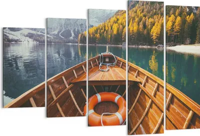 Produktbild von Bild auf Leinwand - Leinwandbild - 5 Teile - £ódŸ Berge Kajak - 150x100cm - Wand Bild - Wanddeko - Wandbilder - Leinwanddruck - Bilder - Wanddekoration - Leinwand bilder - Wandbild - EG150x100-4981
