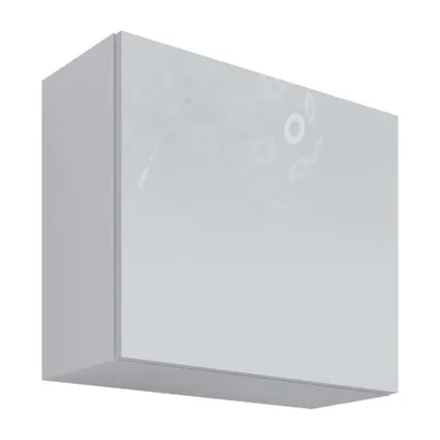 Produktbild von Furniture24 Hängeschrank Vigo Quadrat, Wandschrank Mit 1 TR, Schrank, Kommode, Wohnzimmerschrank, Grifflose Öffnen, "Push To Open" Weiá / Weiá Hochglanz