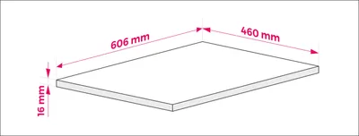 Zdjęcie produktu dla Blat do szafki łazienkowej, kolor: biały, wymiary: 60 x 45 x 1,6 cm