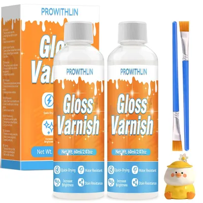 Glänzender Klarlack für Ton, Keramik & Holz, 2er-Pack