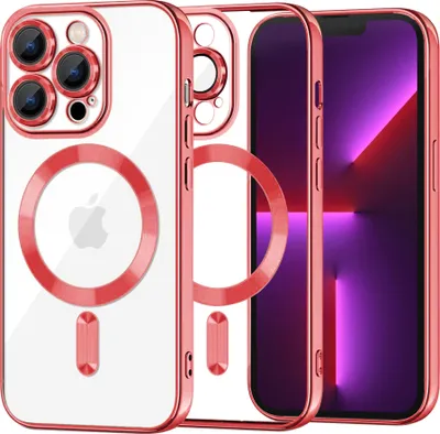 Produktbild von Techsuit Luxury Crystal Back Cover Hülle mit MagSafe für Apple iPhone 13 Pro - Rot