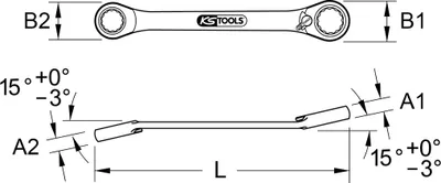 Produktbild von KS TOOLS 503.4573-E GEARplus Doppel-Ratschenringschlüssel umschaltbar 10x11mm, auf Hänger