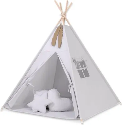 Produktbild von Tipi-Zelt für Kinder – Spielzelt – mit Spielmatte und Kissen, leicht und einfach zusammenklappbar