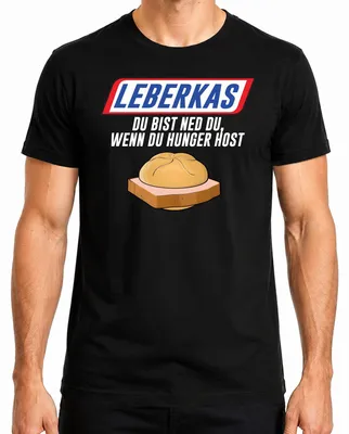 Immagine prodotto di Leberkas you are not you when hungry Bavarian snack humour T-shirt da uomo, nero, M