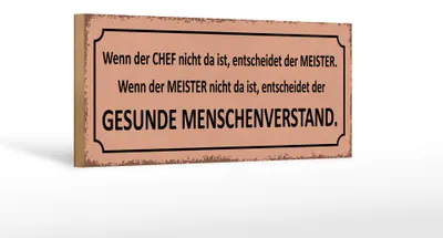 Produktbild von Holzschild Spruch 27x10cm wenn der Chef nicht da Meister