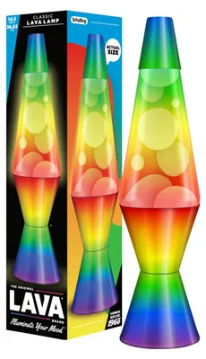 Image de LAVA® - Lampe LAVA Arc-en-ciel 2513, forme tricolore peinte à la main, cire blanche