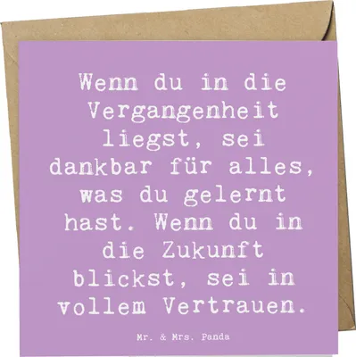 Produktbild von Mr. & Mrs. Panda Glückwunschkarte Spruch Freude und Vertrauen - Lavendeltraum - Geschenk, Gefühle, Zitat, Gefühl, anlasskarte, doppelkarte, erleben, faltkarte, Grußkarte