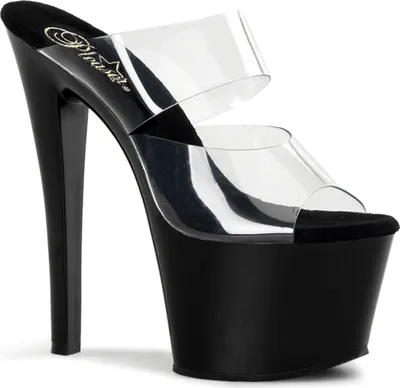 Produktbild von SKY-302 Damen Slipper von Pleaser, Transparent Schwarz , EU 36, US 6