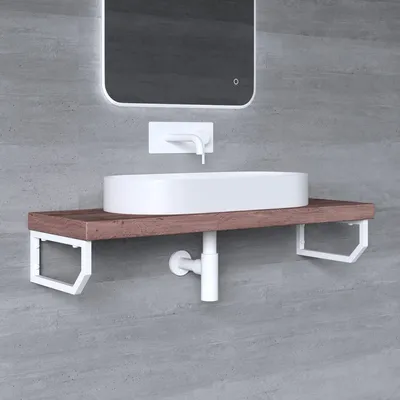 Produktbild von Mai & Mai Design Wandkonsole aus Edelstahl in weiß Länge: 33cm 2er Pack WH03