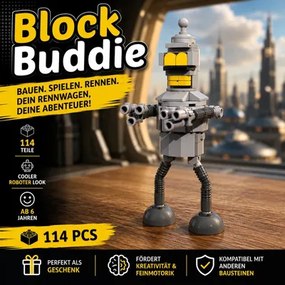 Produktbild von BlockBuddie™ Bender inspiriertes Klemmbaustein Modell 114 Teile – Bauset